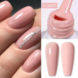 Lianfudai  Jelly Nude Gel Nail Polish 10ml Light Pink Peach Translucent Color UV Light Cure Gel Varnish Nail Art DIY at Home