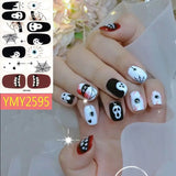 Lianfudai Baking Free Halloween Nail Stickers Full Sticker Fashion Nail Art Jewelry  Pumpkin Ghost Wholesale Applique Nail Sticker