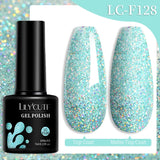 Lianfudai 7ML Ocean Blue Cat Magnetic Gel Nail Polish Sparkling Glimmer Gel Polish Semi Permanent UV Magnet Gel Varnish Nail Art