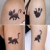 Lianfudai Cute Inspired Lazy Cat Temporary Tattoo Sticker Sweet And Cool Style Lasting 1 3 Days Black Cat Tatoo Sticker Lasting Fake Tatto