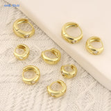 Lianfudai Newest Gold Plated Round Hoop Earrings For Women Girls Fashion Heart Cubic Zircon Earring Statement Jewelry Gifts