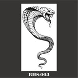 Lianfudai Black Snake Temporary Tattoo Stickers for Women Men Body Waist Lating Waterproof Fake Tattoo Dark Wine Big Size Snake Tattoo New