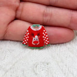 Lianfudai 10 pieces of alloy Christmas sweaters jackets earrings charming funny cute shiny reindeer snowman keychains DIY  jewelry making