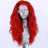 Lianfudai White Loose Body Wave Synthetic Wig Long Wavy Lace Front Wigs for Women Cosplay Costume Party Hair Wig