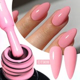 Lianfudai  7ml Dark Nude Rubber Base Gel Nail Polish Semi Permanent UV Gel LED Nail Art Varnish For Nails Manicure DIY Design