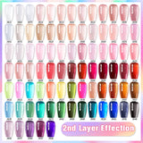 Lianfudai  Jelly Nude Gel Nail Polish 10ml Light Pink Peach Translucent Color UV Light Cure Gel Varnish Nail Art DIY at Home