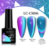 Lianfudai  7ML 2 IN 1 Water Light Cat Magnetic Top Coat Sparkling Glass Bead Magnetic Gel Nail Polish Semi Permanent UV Gel Polish