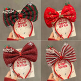 Lianfudai Christmas Bow Tie Hair Band Cartoon Hair Clip Merry Christmas Holiday Party Headband Gifts Children's Cosplay Hair Accessories