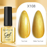 Lianfudai 7ml Metallic Gel Nail Polish Red Chrome Effect Soak Off UV Gel Varnish Semi Permanent Nail Art Manicure Base Top Coat