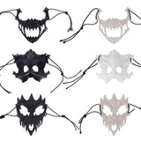 Lianfudai Halloween Skull Party Mask Anime Dragon God Skeleton Half Face Masks Bone Skull Animals Mask Cosplay Dance Prom Costume Props