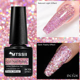 Lianfudai 7ml Reflective Glitter Gel Nail Polish Sparkling Glitter Semi Permanant Soak Off UV LED Gel Varnish For Manicure Nails Art DIY