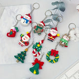 Lianfudai 10pcs Christmas keychain car pendant Christmas tree doll doll bag decoration high-end small gifts Santa snowman pendant