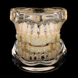 RACHELZ 2024 8/8 Iced Out Stone Dollars Teeth Grillz Trend Cubic Zircon Tooth Caps For Women Men Rapper Body Jewelry