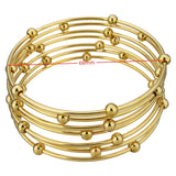 Lianfudai 7PCs/Set New Fashion Roman style Stainless Steel Bangle gold color Lover Charm Bracelet for Women Brand Gold Wide Cuff Bangle