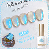 Lianfudai 10ml Auroras Blue Cat Magnetic Gel Nail Polish for Winter Nails Jelly Glass Water Light Varnis Semi Permanent Nail