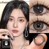 Lianfudai 1 pair Colored Contact Lenses for Eyes Gray Eyes Lenses Blue Eye Contacts Cosmetic Pupil Fashion Colorcon Lens Yearly