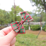 Lianfudai Christmas Plaid Hair Bow Clip For Girls Baby Kids Barrette Children Hair Accessories Butterfly Hairpin Fashion Headwear Top Clip