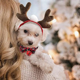 Lianfudai Cat Reindeer Costume Christmas Deer Antler Collar for Small Dogs Cats Xmas Cat Collar Reindeer Set  cat cloth