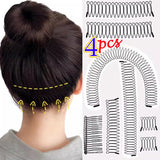 Lianfudai 4Pcs Invisible Broken Hair Hairpin Adult Tiara Tools Curve Needle Bangs Black Fixed Insert Comb Professional Styling Accessories