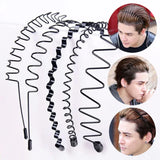 Lianfudai 6pcs Fashion Metal Hair Band for Men Women Unisex Black Wavy Hair Head Hoop Band Sports Headband Hairband Hair Accessories Gift