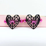 Lianfudai Cute Peach Heart Spider Web Nipple Piercing Two-color Electroplating Stainless Steel Nipple Ring Piercing Jewelry Wholesale