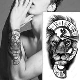 Lianfudai Waterproof Temporary Tattoo Sticker Black Realistic Tiger Line Totem Design Fake Tattoos Flash Tatoos Arm Body Art for Women Men