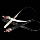 Lianfudai Hip Hop Punk Belt Fashion Personality White Wide Edge Love Casual Versatile Belt Female Fashion Y2K Couple