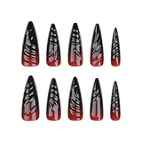 Lianfudai 24pcs Halloween 3D Three Dimensional False Nails Blending Nail Art Press On Nails For Women and Girls Nail Art Salon wholesale