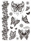 Lianfudai Size:158*120mm New Butterfly Tattoo Plain Flower Sexy Finger Collarbone Dark Waterproof Temporary Tattoo Sticker