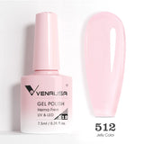 Lianfudai Venalisa Nail Gel Polish Jelly Color HEMA FREE Nude Pink Semi Permanent Soak Off UVLED Gel Nail Polish Sparkle Gel Varnish