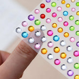 Lianfudai 3D Face Eyes Party Makeup Tattoo Sticker Acrylic Diamond Rhinestones Sticker Self-adhesive Mixed Crystal Face Decoration Sticker