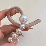 Lianfudai Cross Pearl Hair Clip for Women Fashion French Elegant Hairgrips Korean Style Hair Claw Clips Girls Hairpin New Hair Accessories