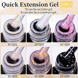 Lianfudai 7ML Quick Extension Gel Nail Polish Gold Foils Glitter Polish Vernis Semi Permanent UV Gel Nail Art Soak Off Hard Gel