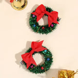 Lianfudai 2Pcs Cartoon Santa Claus Hair Clips For Girls Christmas Garland Hairpin Kids New Year Gifts Ribbon Bowknot Hairgrip Headwear