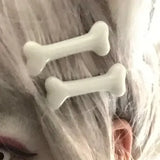 Lianfudai 1/6pcs Y2K Lovely Bone Hairpins Women Sweet Gril Funny Vivid Dog Bones Headwear Barrettes Hair Band Side Clip Accessories