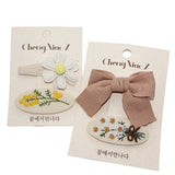 Lianfudai 2PCS/Set Baby Hair Pin Lace Floral Hair Clips for Girls Daisy Embroidery Flower Hairpins Barrettes Korean Kids Hair Accessories