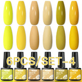 Lianfudai 6PCS/Set Nude Color Gel Nail Polish Set 150 Colors Glitter Semi Permanent UV Led Gel Varnish Soak Off Nail Gel Art Design