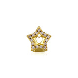 Lianfudai Full Iced Out CZ Stones Teeth Grillz Caps Star Single Teeth Grillz 14K Gold Plated  For Women Men Punk Jewelry