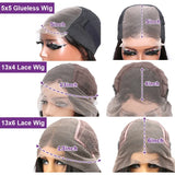 Lianfudai 250% 13x6 HD Transparent Body Wave Lace Frontal Wig Brazilian Water Wave Ready To Wear 5x5 Lace Closure Glueless Wigs For Women