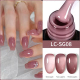 Lianfudai 7ML Jelly Pink Peach Quick Extension Gel Nail Polish Nude Transparent Color Finger Prolong Rubber Base Construction Gel