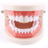 Lianfudai 18K Gold Plated Grillz Teeth Cross Heart Crystal Gold Gap Grillz Hip Hop Top & Bottom Tooth Cap Bling Grill Trendy Open Fang