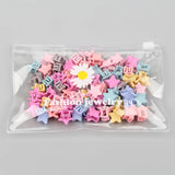 Lianfudai 30Pcs/Bag Mini Cute Hair Claws Clips For Girls Baby Colorful Hairpin Cartoon Rabbit Flower Crown Star Hair Clips Children Clamp