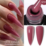 Lianfudai 7ML Jelly Pink Peach Quick Extension Gel Nail Polish Nude Transparent Color Finger Prolong Rubber Base Construction Gel