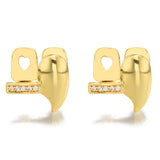 Lianfudai  Hip Hop 2pcs/Lot Canine Teeth Grillz For Men Women Cubic Zircon Caps Micro Pave Top & Bottom Charm Grills Jewelry 2024 New