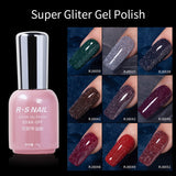 Lianfudai 10ml Glitter Gel Nail Polish Semi Permanent Sequins Soak Off UV Gel Colorful DIY Nail Art Gel Varnishes Free Shipping