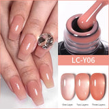 Lianfudai 7ML Jelly Pink Peach Quick Extension Gel Nail Polish Nude Transparent Color Finger Prolong Rubber Base Construction Gel