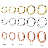 Lianfudai 1Pair Single Minimal Gold Color Tiny Cartilage Hoop Earrings Stainless Steel Trendy Glossy Small Huggie Earring Piercing Jewelry