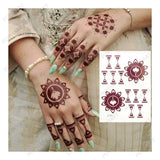 Brown Henna Tattoo Stickers for Hand Mehndi Henna Temporary Tattoos Body Art Tatoo Waterproof for Women Fake Tatoo Hena Design