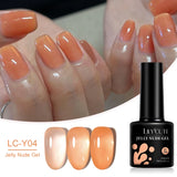 Lianfudai 7ML Jelly Pink Peach Quick Extension Gel Nail Polish Nude Transparent Color Finger Prolong Rubber Base Construction Gel