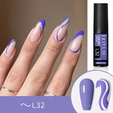 Lianfudai 5ML Colorful Reflective Glitter Liner Gel Polish Sparkling Painting Nail Polish Semi Permanent UV Gel Lines French Nail